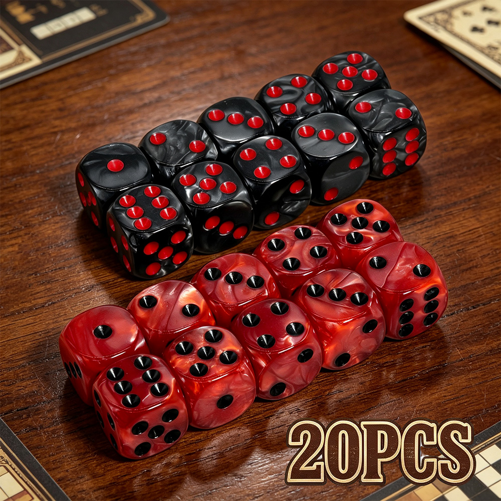 20PCS Acrylic Dice Set,D6 Blac - Board Game Live 评论和价格